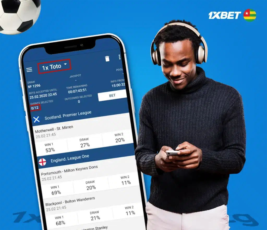 Autres types de TOTO sur 1xBet au Togo