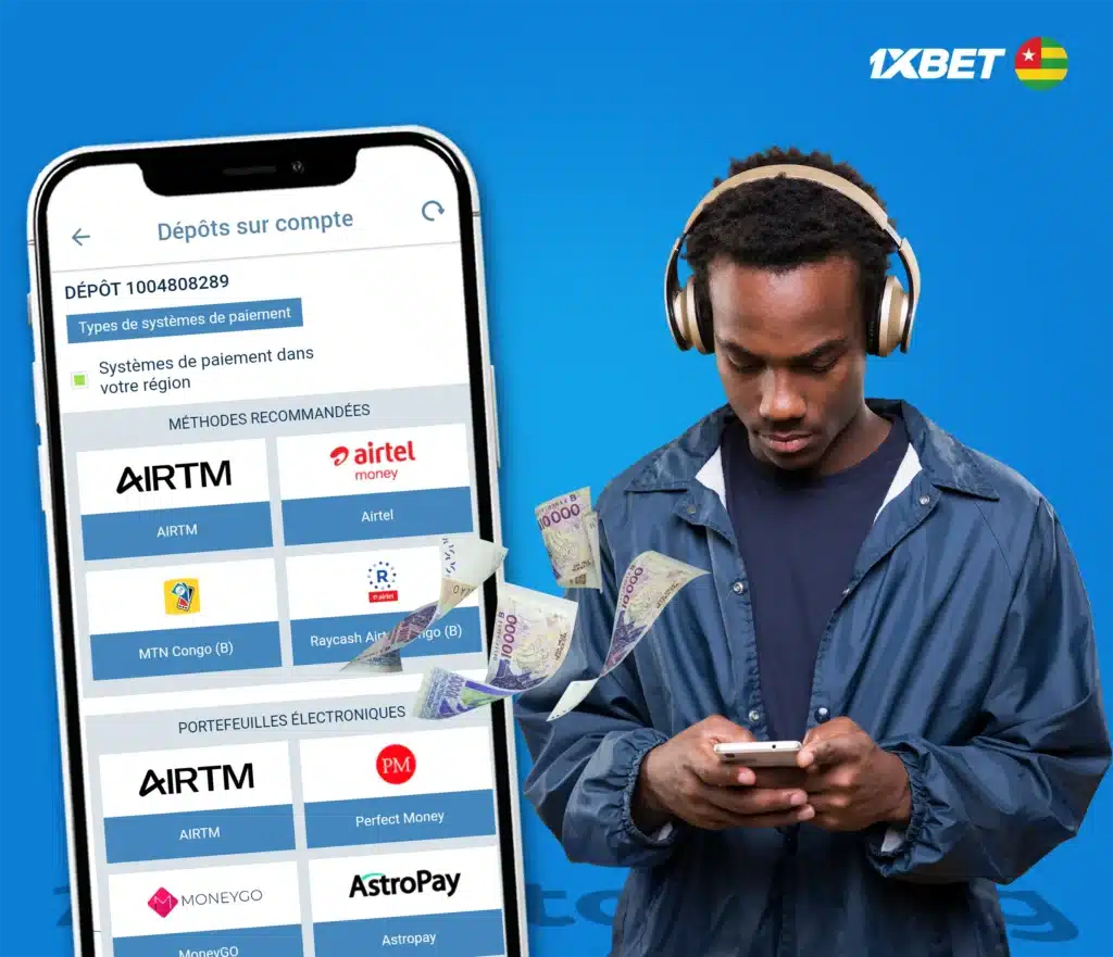 Comment recharger votre compte sur 1xBet au Togo