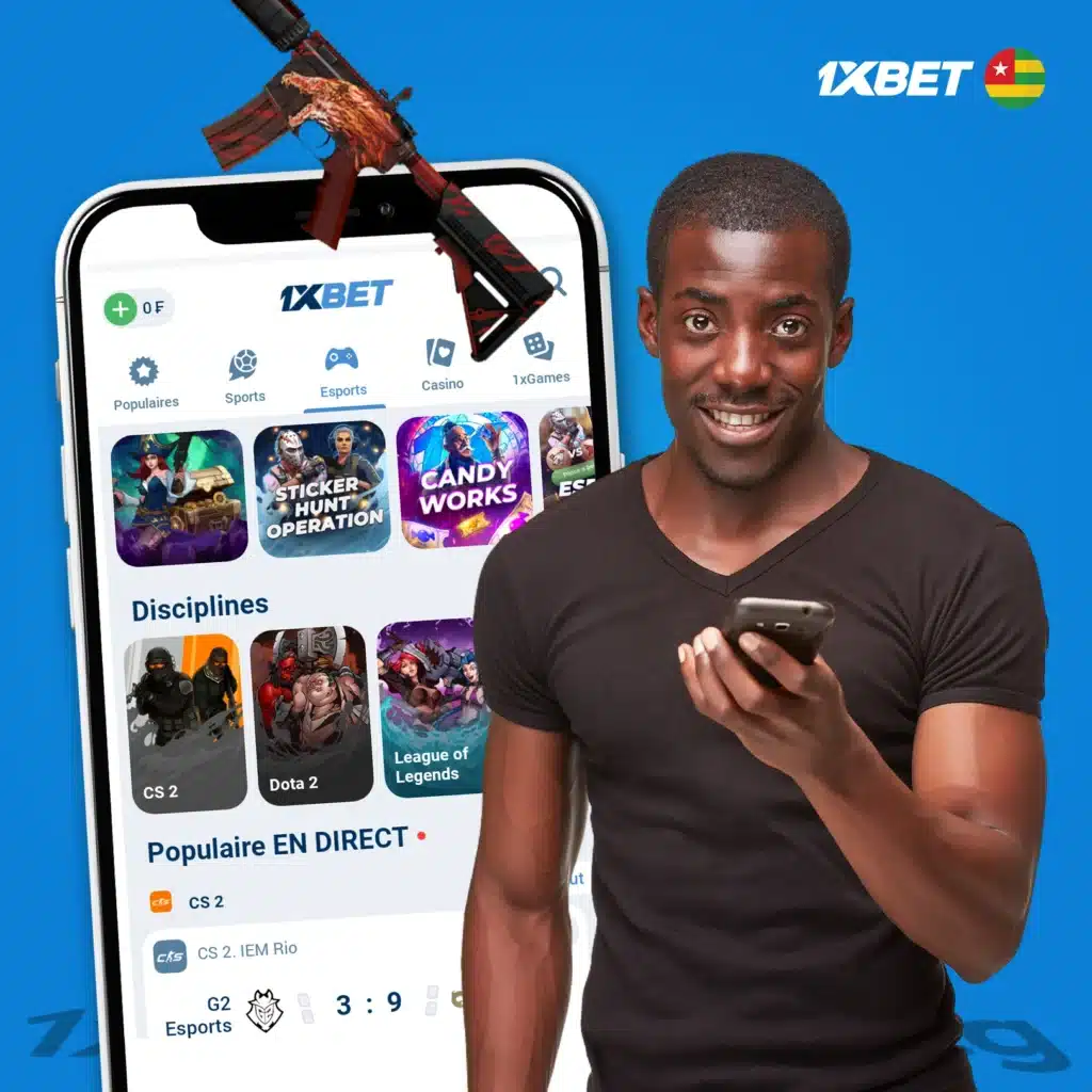 Types de paris CS:GO disponibles sur 1xBet au Togo