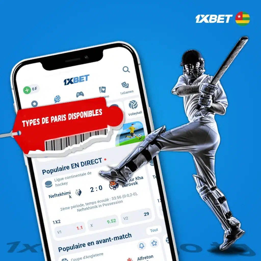 Types de paris TPL 2024 disponibles sur 1xBet au Togo