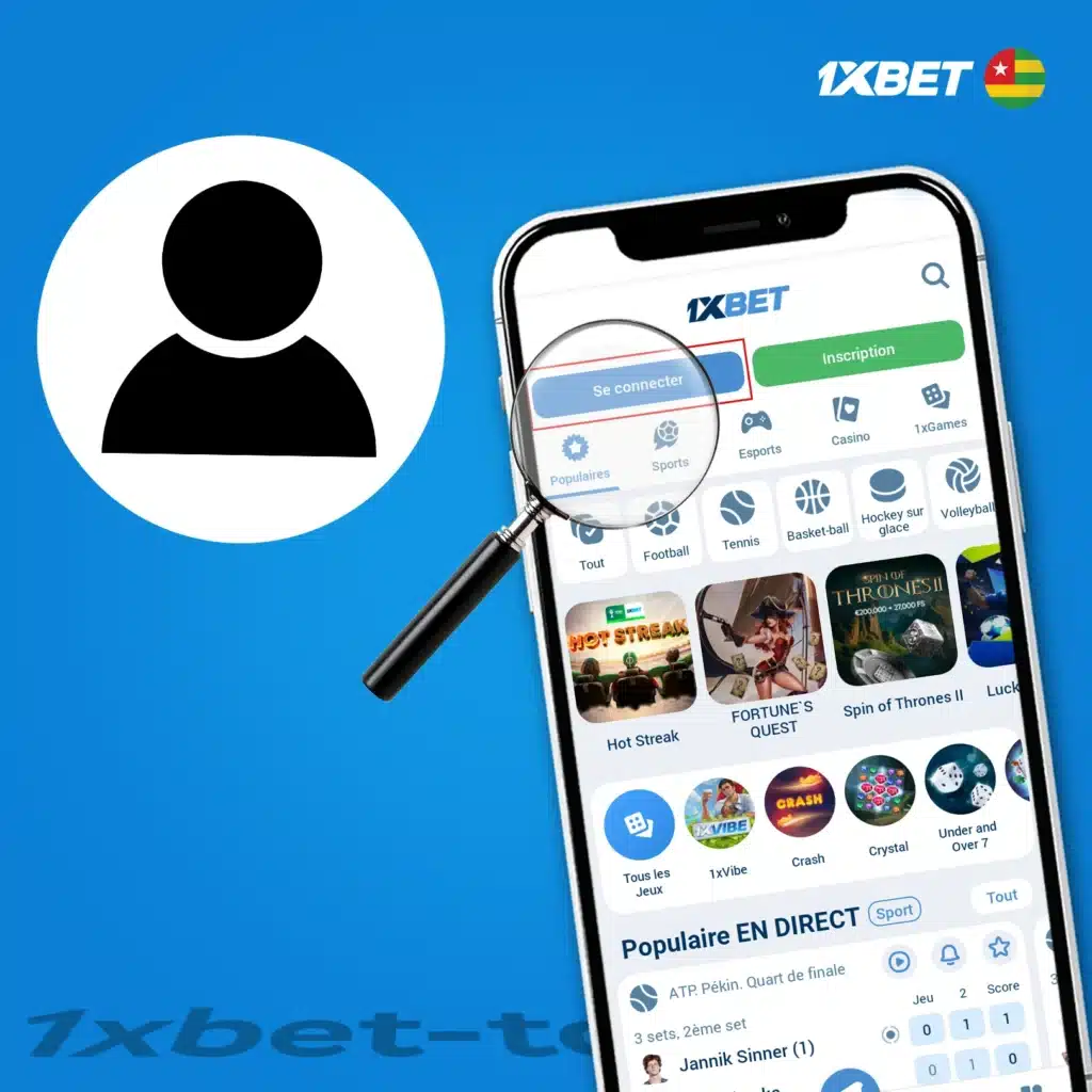 Réidentification dans 1xBet Togo
