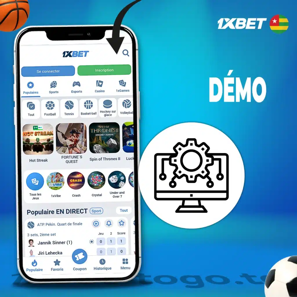 Fonctionnalités du compte démo sur 1xBet Togo