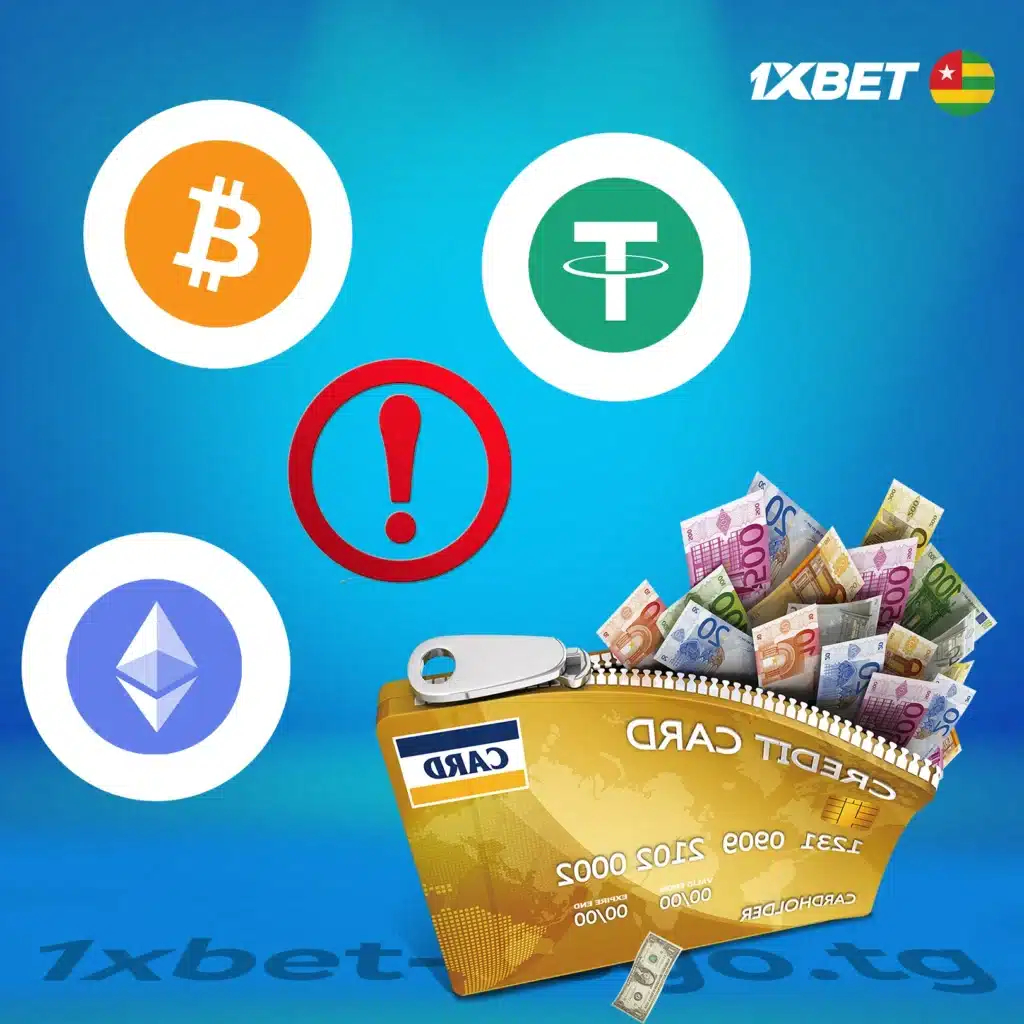 Limites de dépôt et de retrait sur 1xBet en Togo via les crypto-monnaies