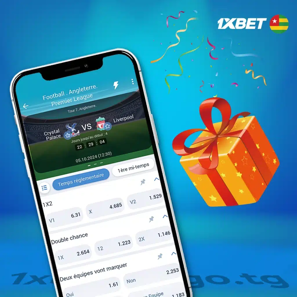 Paris gratuits dans les promotions de 1xBet Togo