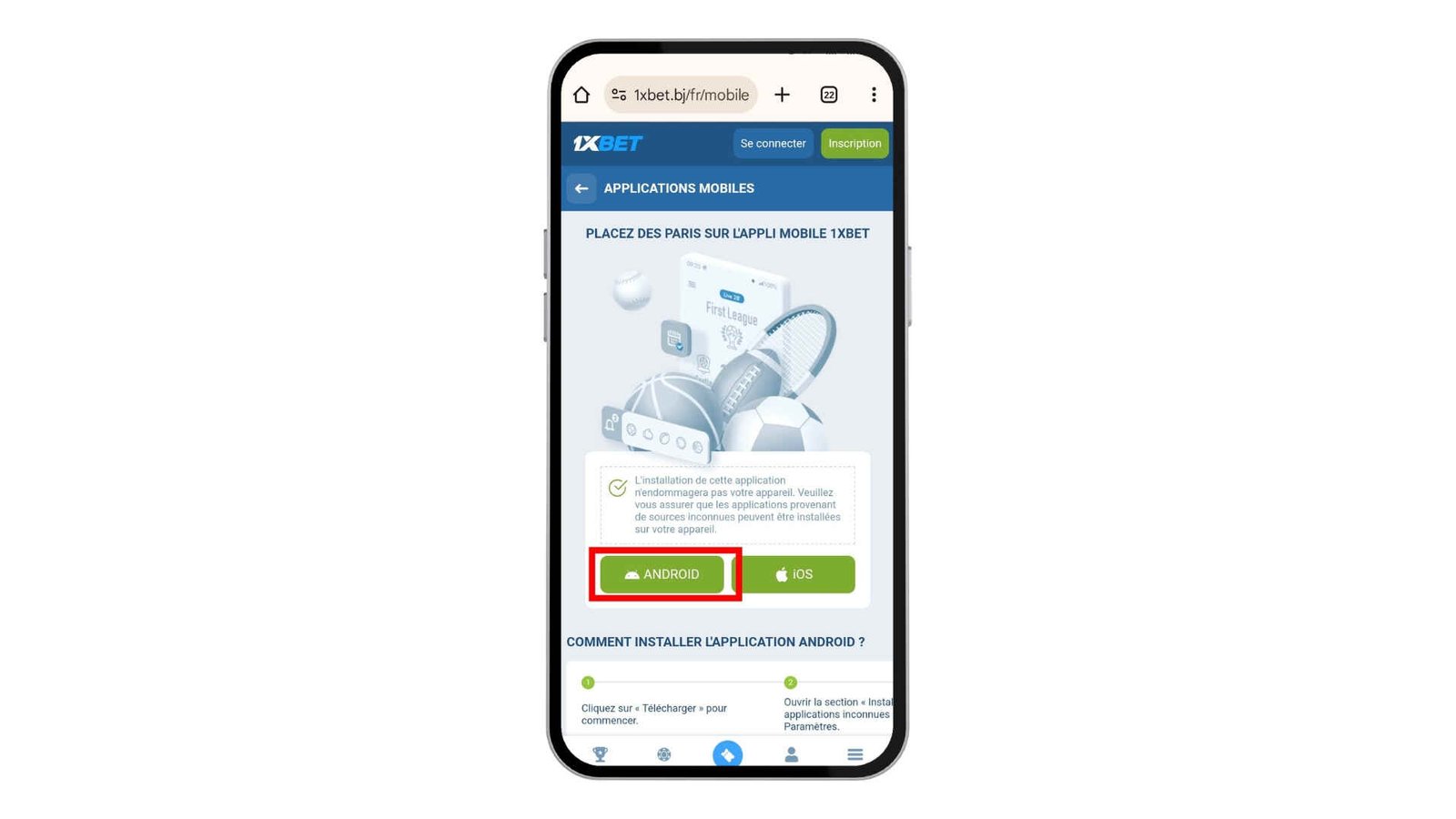 télécharger 1xbet apk Togo